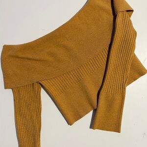 Off-Shoulder Mustard Sweater
